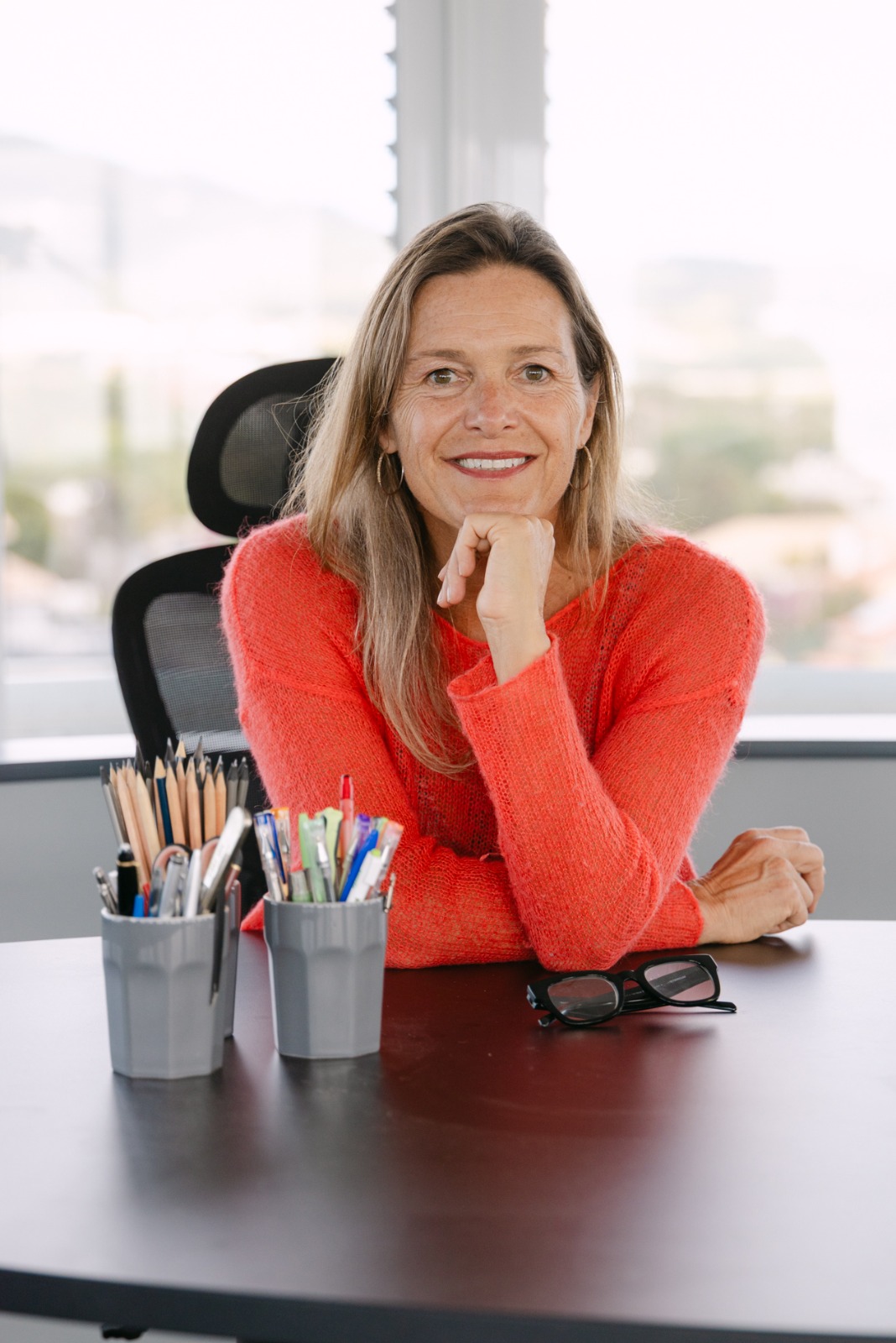 Section 6-Red Sweater-Looking in Camera